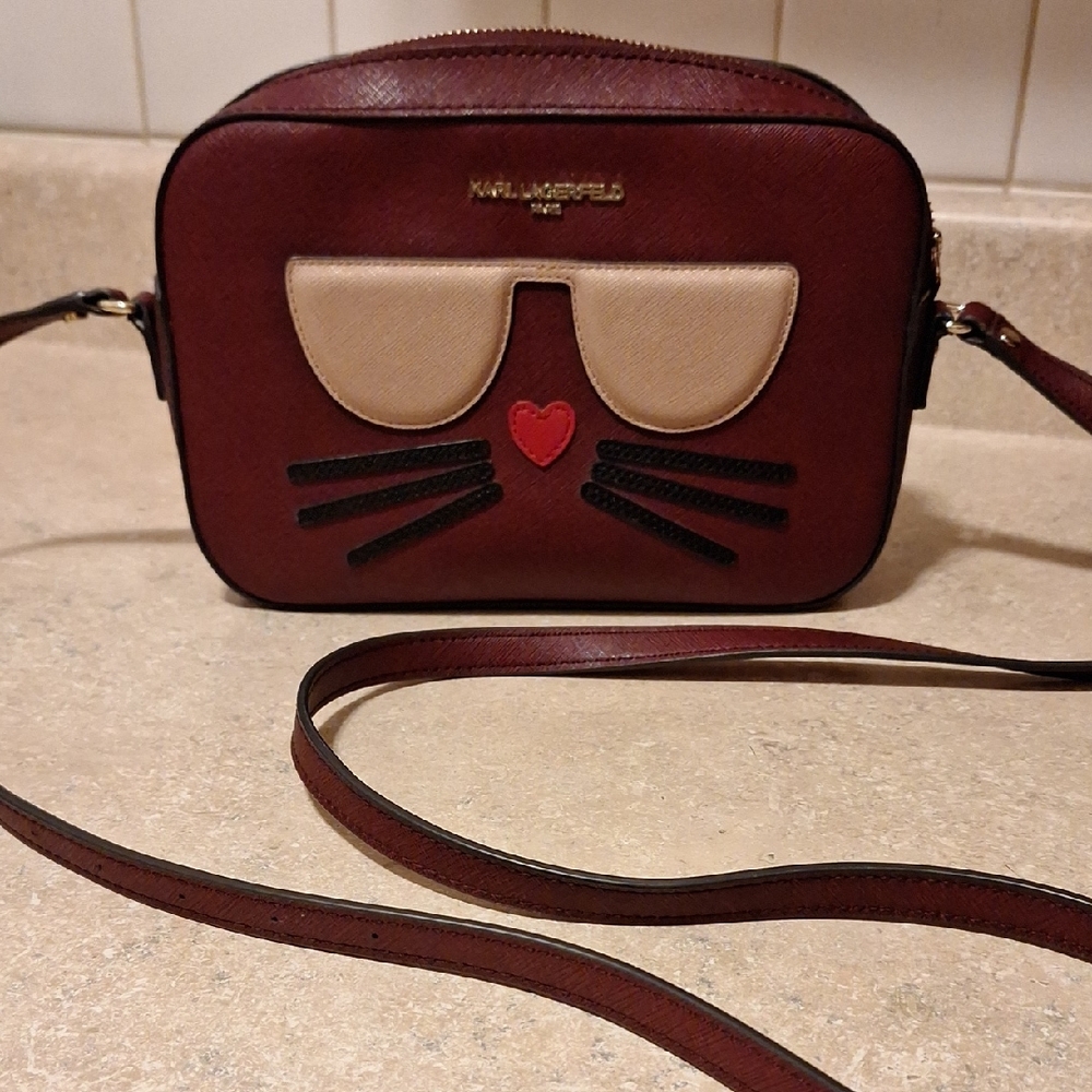 Karl Lagerfeld Burgundy Crossbody Bag